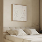 Whispers of the Meadow Canvas Print – beige and white botanical canvas wall art print by Aspire Prints