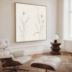 Whispers of the Meadow Canvas Print – beige and white botanical canvas wall art print by Aspire Prints