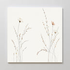 Whispers of the Meadow Canvas Print – beige and white botanical canvas wall art print by Aspire Prints