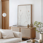 Whispering Meadow Hush – beige and white botanical canvas wall art print by Aspire Prints