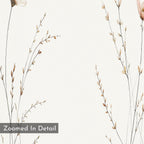Whispering Meadow Hush – beige and white botanical canvas wall art print by Aspire Prints