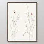 Whispering Meadow Hush – beige and white botanical canvas wall art print by Aspire Prints