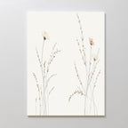 Whispering Meadow Hush – beige and white botanical canvas wall art print by Aspire Prints