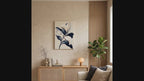 Ivory and Navy Lily Canvas Art - Vertical