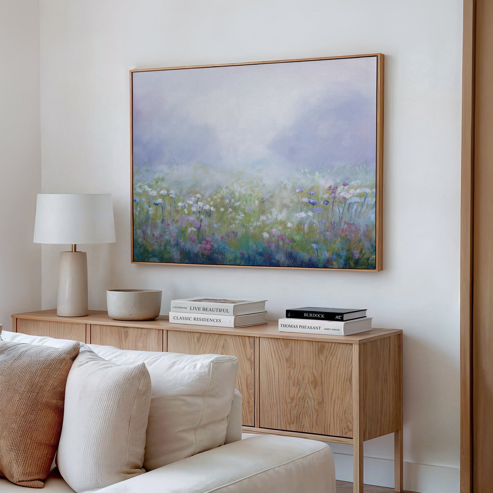 Whispers in Lavender Canvas Print – green botanical canvas wall art print by Aspire Prints