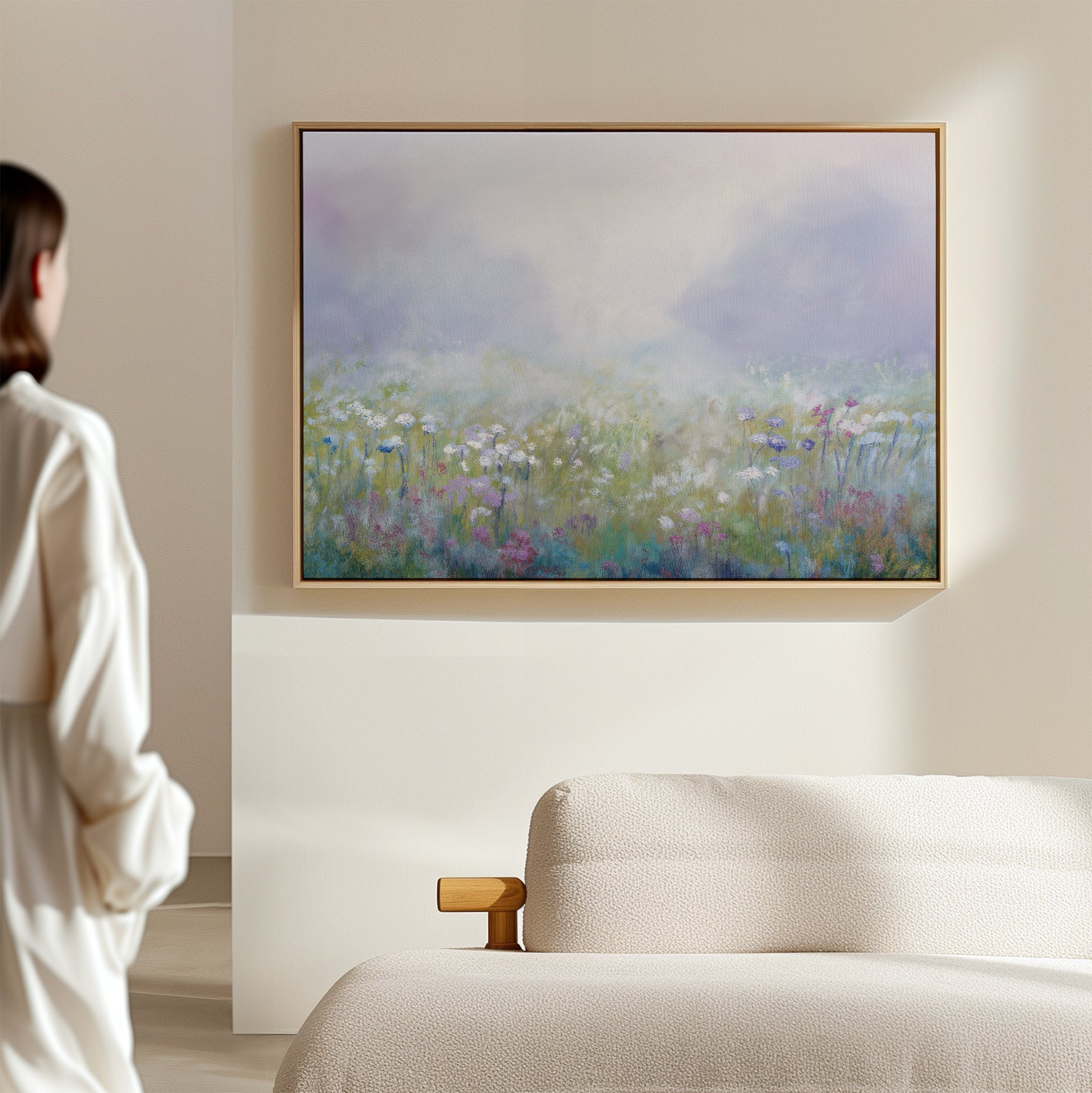 Whispers in Lavender Canvas Print – green botanical canvas wall art print by Aspire Prints