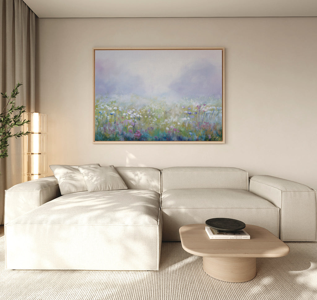 Whispers in Lavender Canvas Print – green botanical canvas wall art print by Aspire Prints