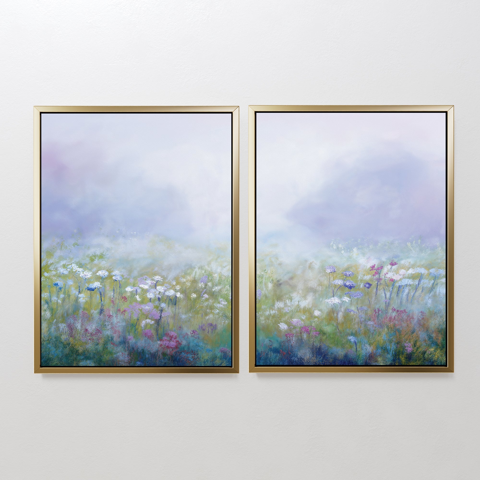 Lavender Whisper Diptych – Set of 2 Canvas Prints set of 2 – green botanical canvas wall art by Aspire Prints