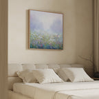 Whispering Meadow at First Light – green botanical canvas wall art print by Aspire Prints