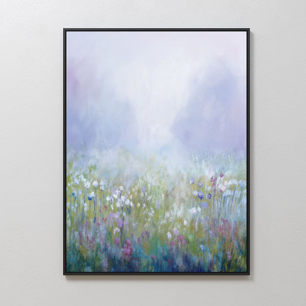 Lavender Hush at First Light – green botanical canvas wall art print by Aspire Prints