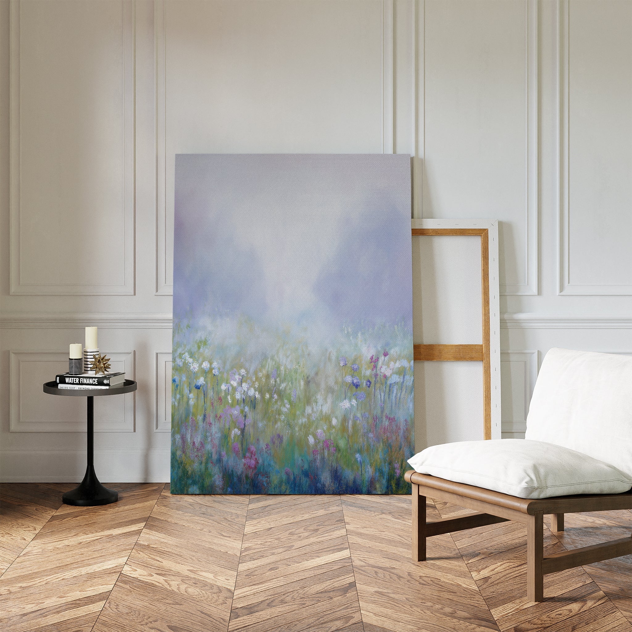 Lavender Hush at First Light – green botanical canvas wall art print by Aspire Prints