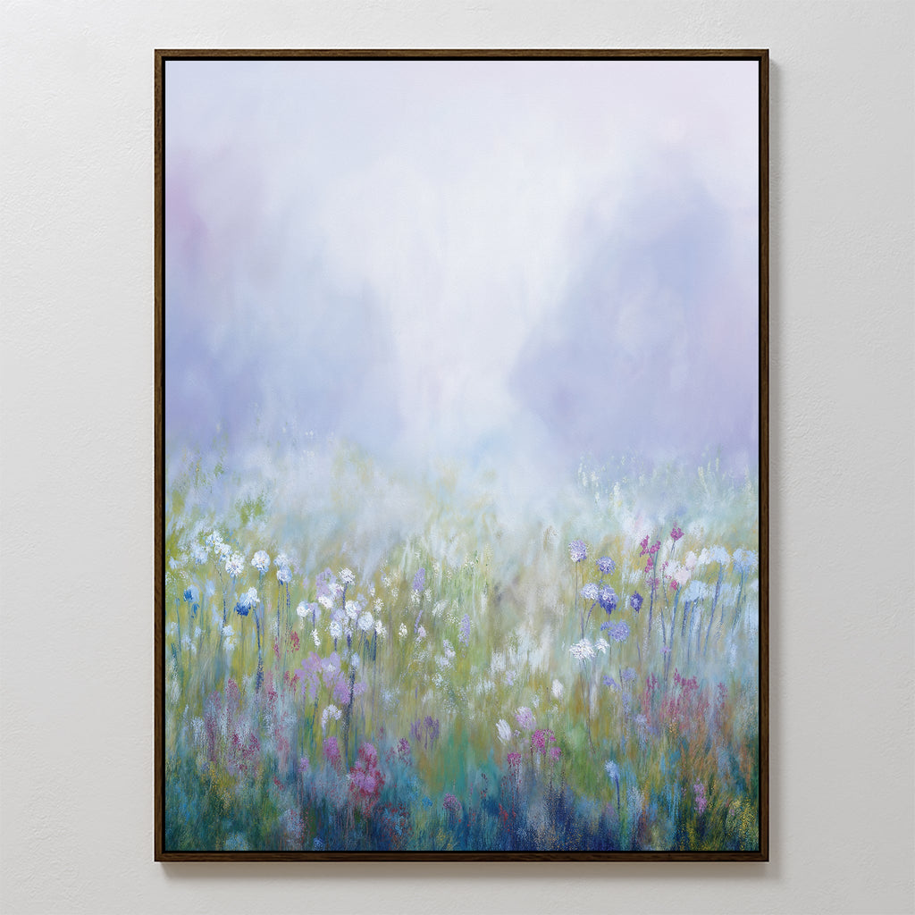 Lavender Hush at First Light – green botanical canvas wall art print by Aspire Prints