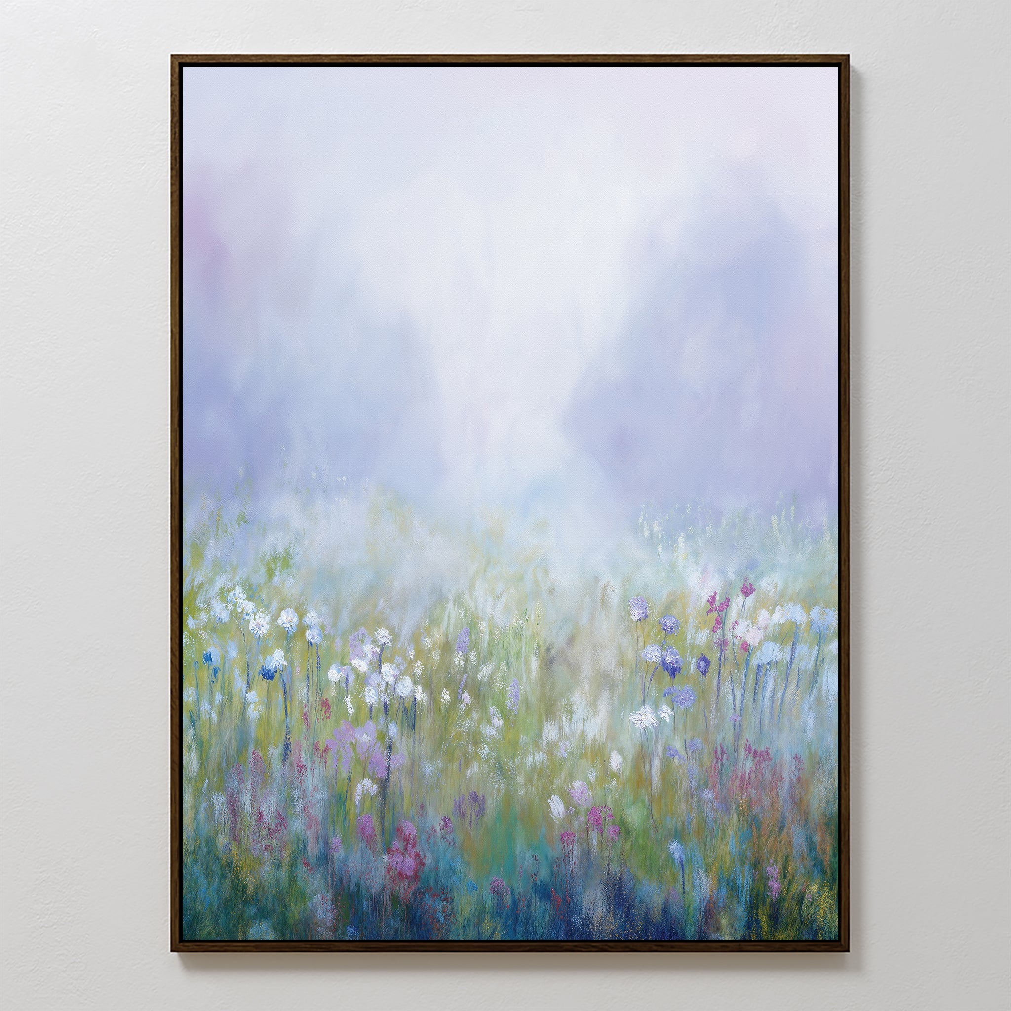 Lavender Hush at First Light – green botanical canvas wall art print by Aspire Prints
