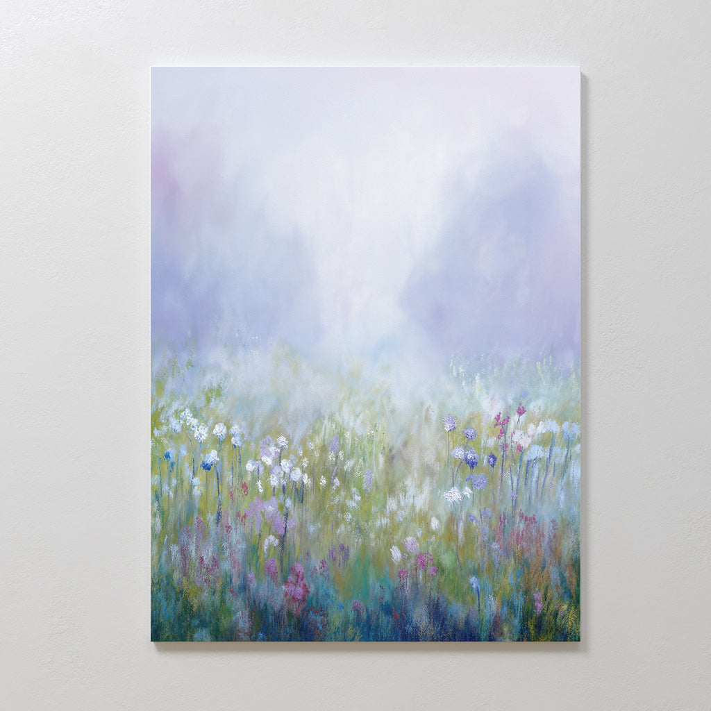 Lavender Hush at First Light – green botanical canvas wall art print by Aspire Prints