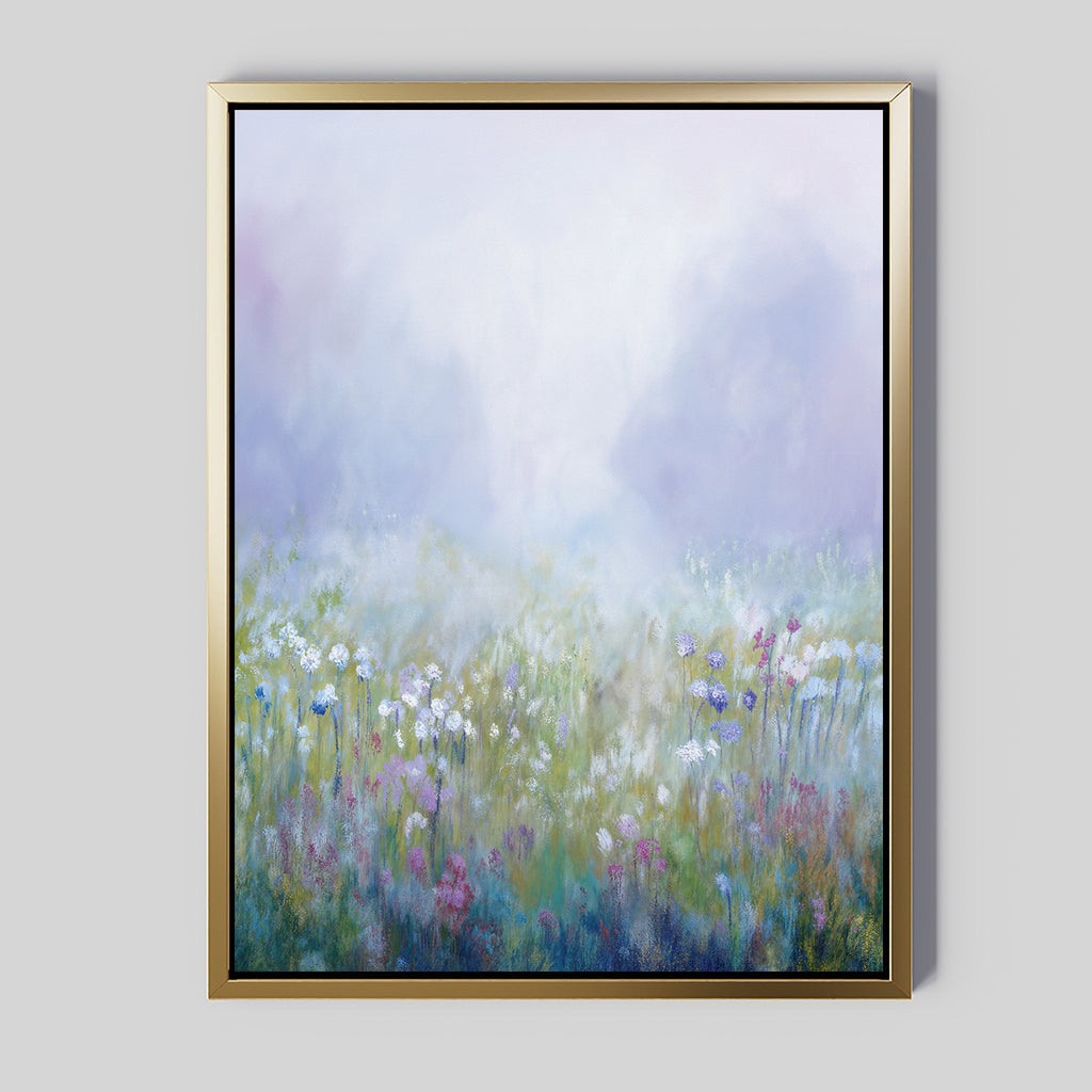 Lavender Hush at First Light – green botanical canvas wall art print by Aspire Prints