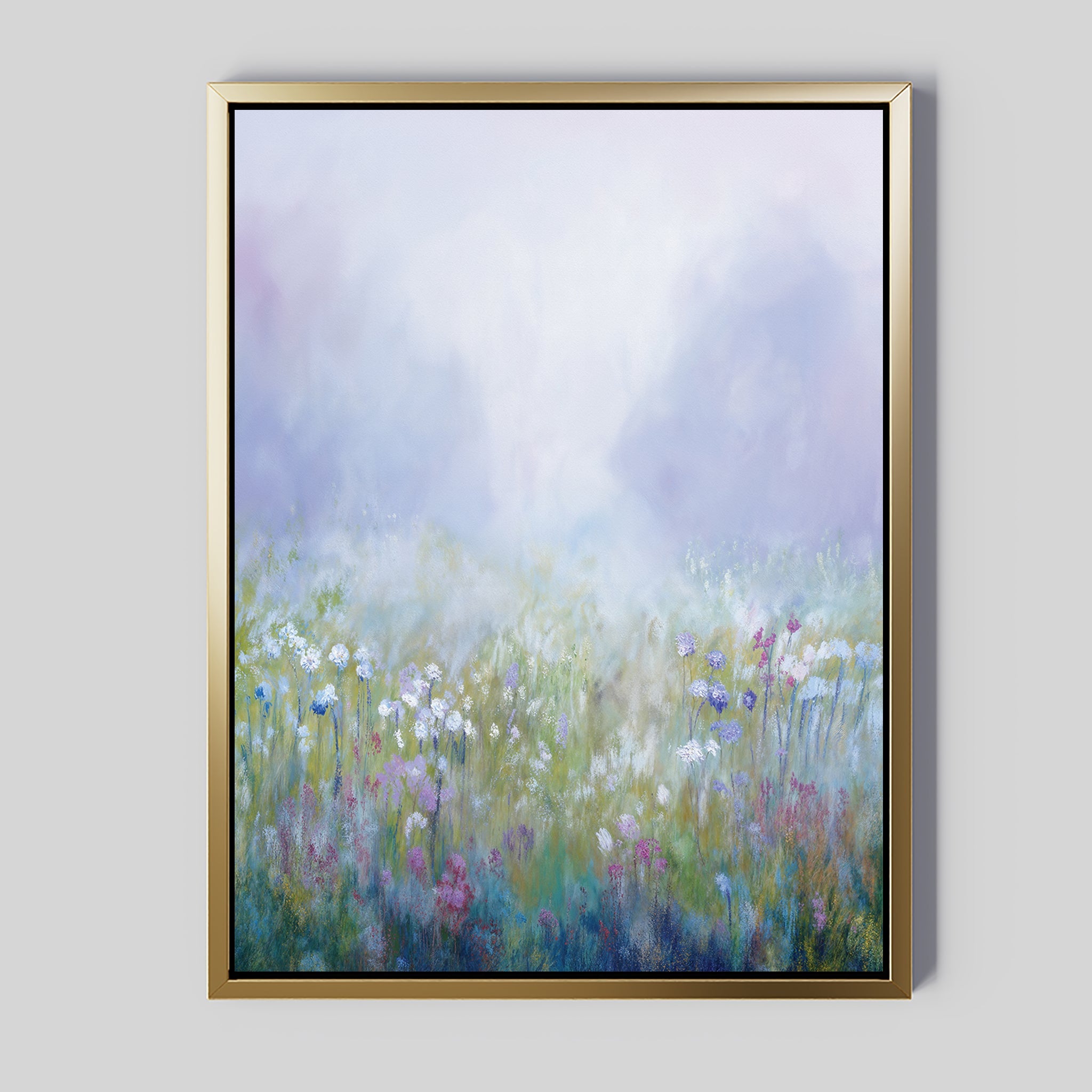 Lavender Hush at First Light – green botanical canvas wall art print by Aspire Prints