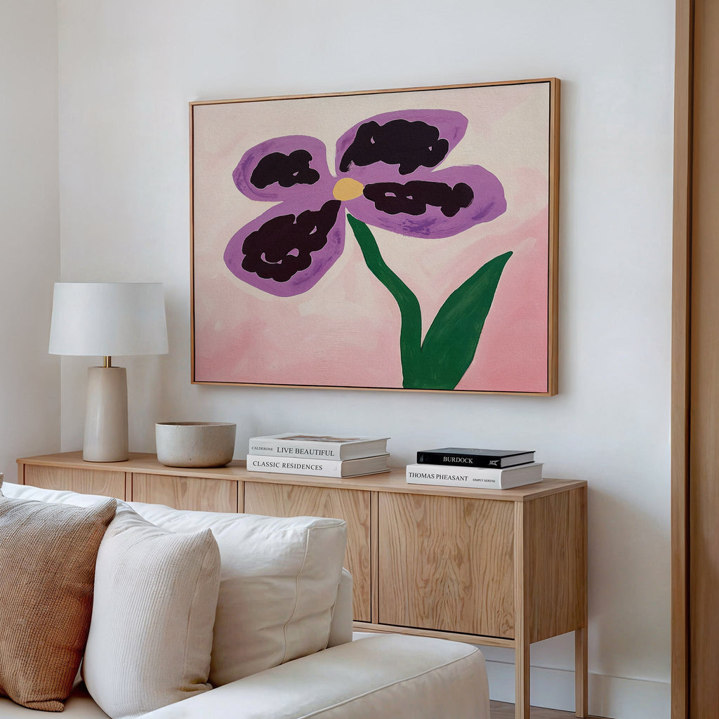 Orchid Whisper in Bloom – blush pink botanical canvas wall art print by Aspire Prints