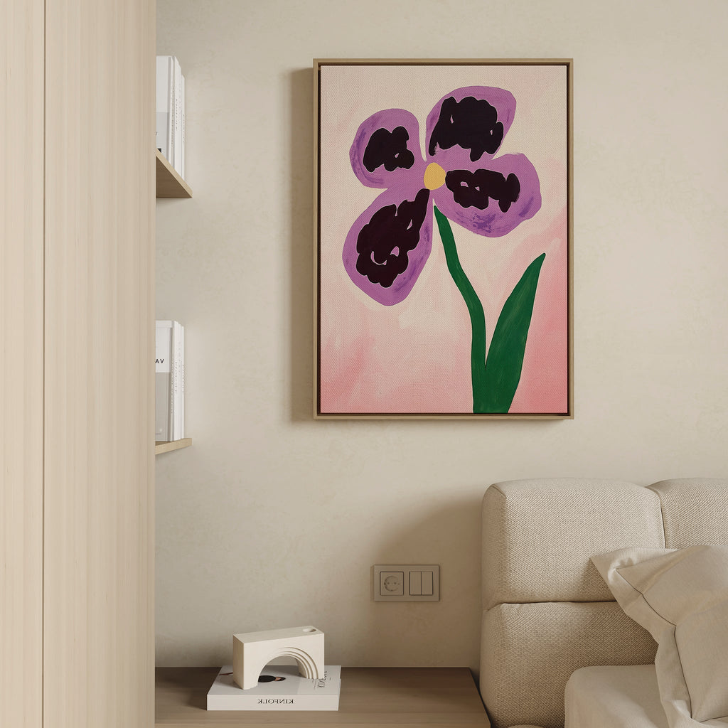 Velvet Bloom in Bloom – blush pink botanical canvas wall art print by Aspire Prints