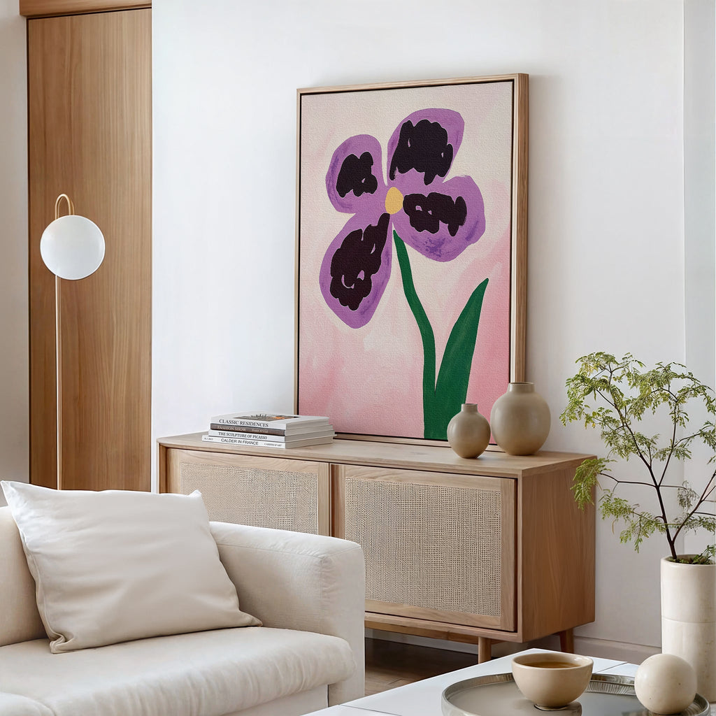 Velvet Bloom in Bloom – blush pink botanical canvas wall art print by Aspire Prints