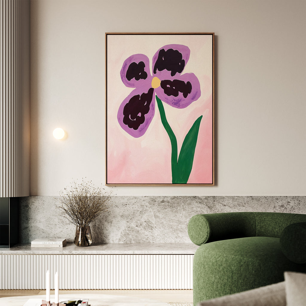 Velvet Bloom in Bloom – blush pink botanical canvas wall art print by Aspire Prints