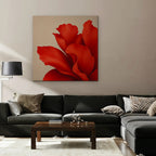 Red Silk Bloom Canvas Art - Square – Stretched Canvas Only in room setting