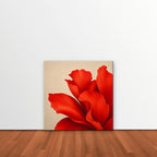 Red Silk Bloom Canvas Art - Square – Stretched Canvas Only in room setting