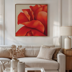Crimson Bloom Whisper – red botanical canvas wall art print by Aspire Prints