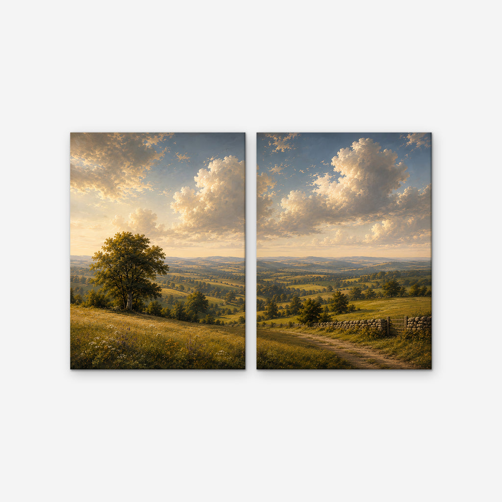 Rolling Countryside Canvas Art - Set of 2 – Stretched Canvas Only on white background