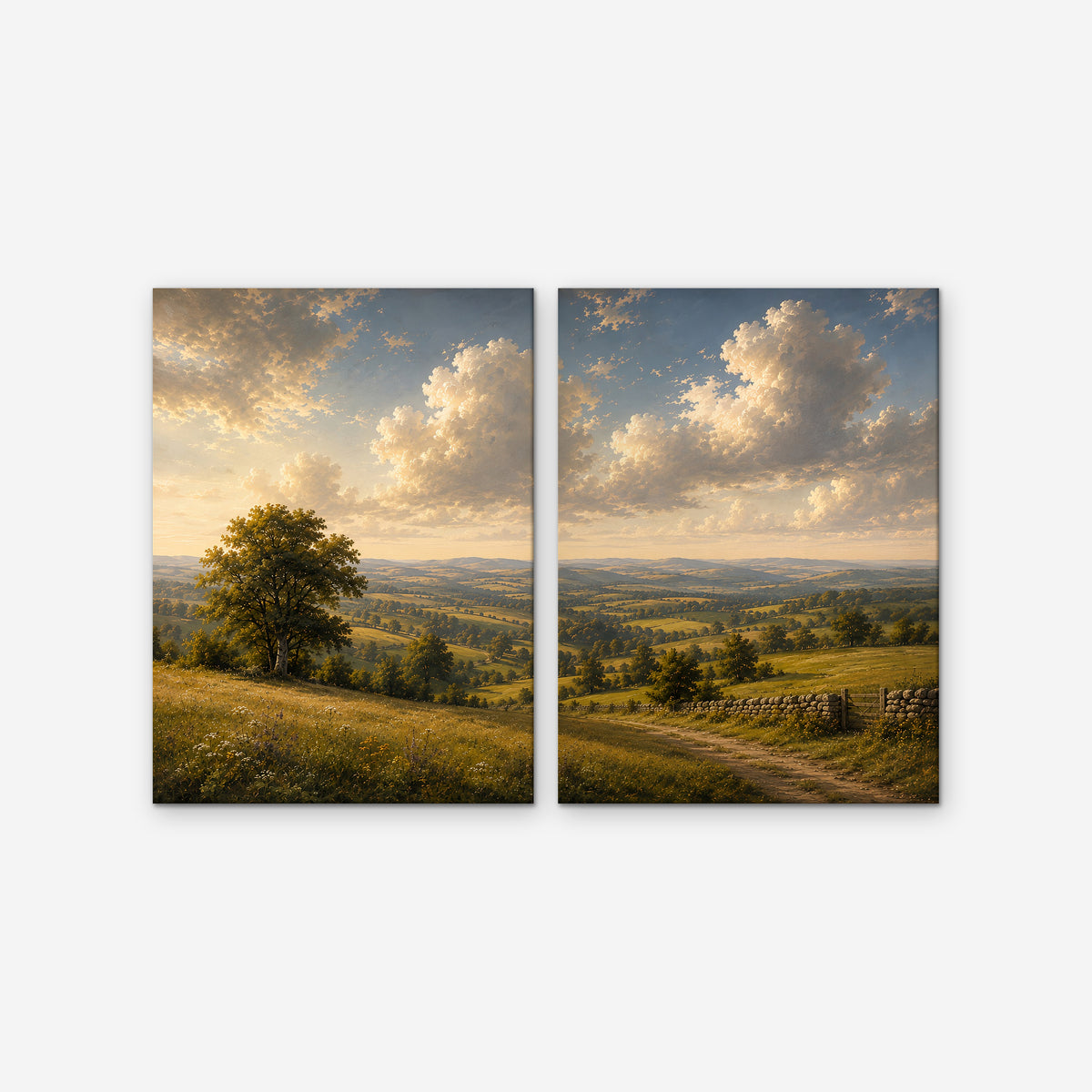 Rolling Countryside Canvas Art - Set of 2 – Stretched Canvas Only on white background