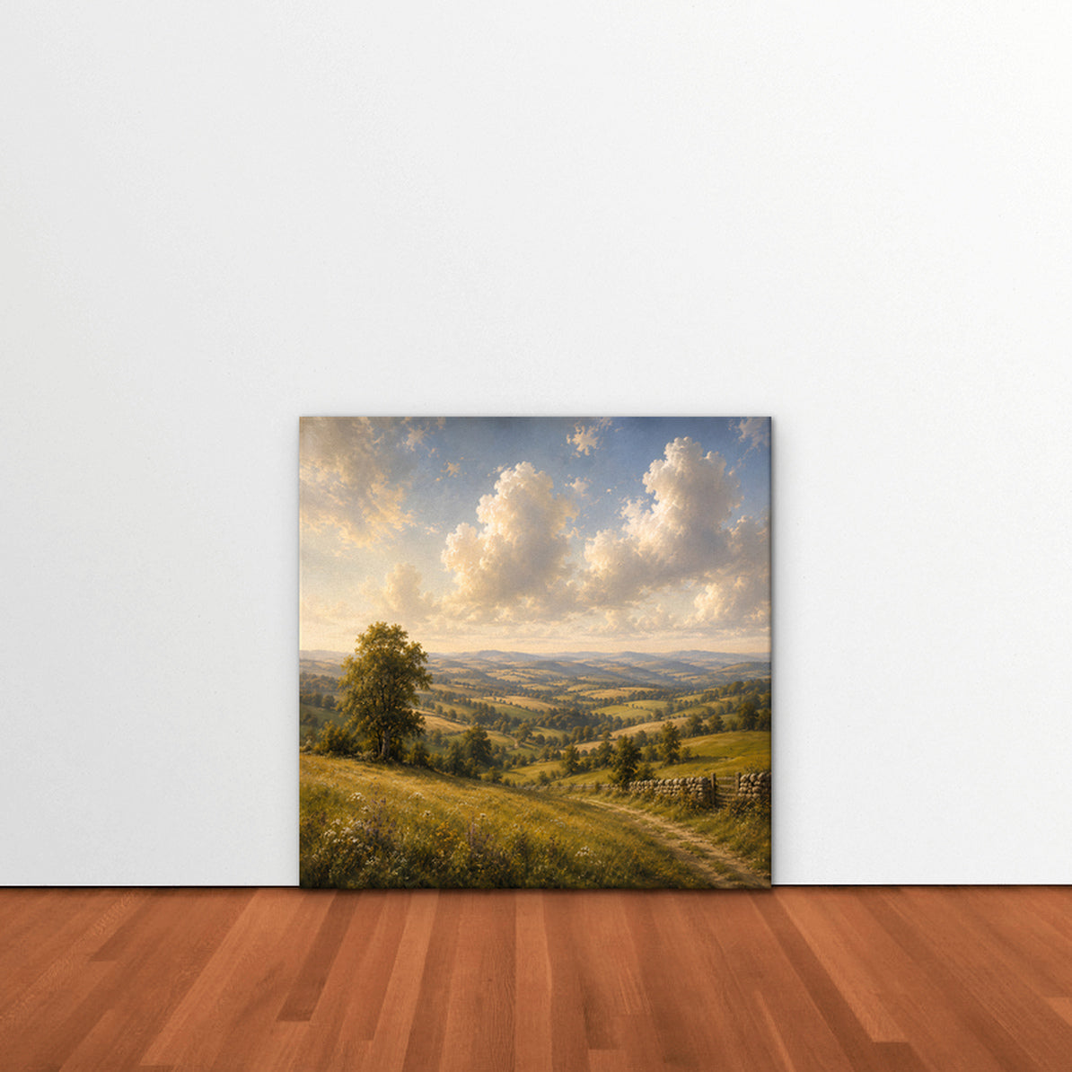 Rolling Countryside Canvas Art - Square – Stretched Canvas Only in room setting