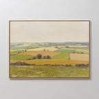 Whispering Meadows at Goldenlight – green vintage canvas wall art print by Aspire Prints