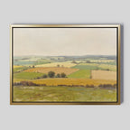 Whispering Meadows at Goldenlight – green vintage canvas wall art print by Aspire Prints