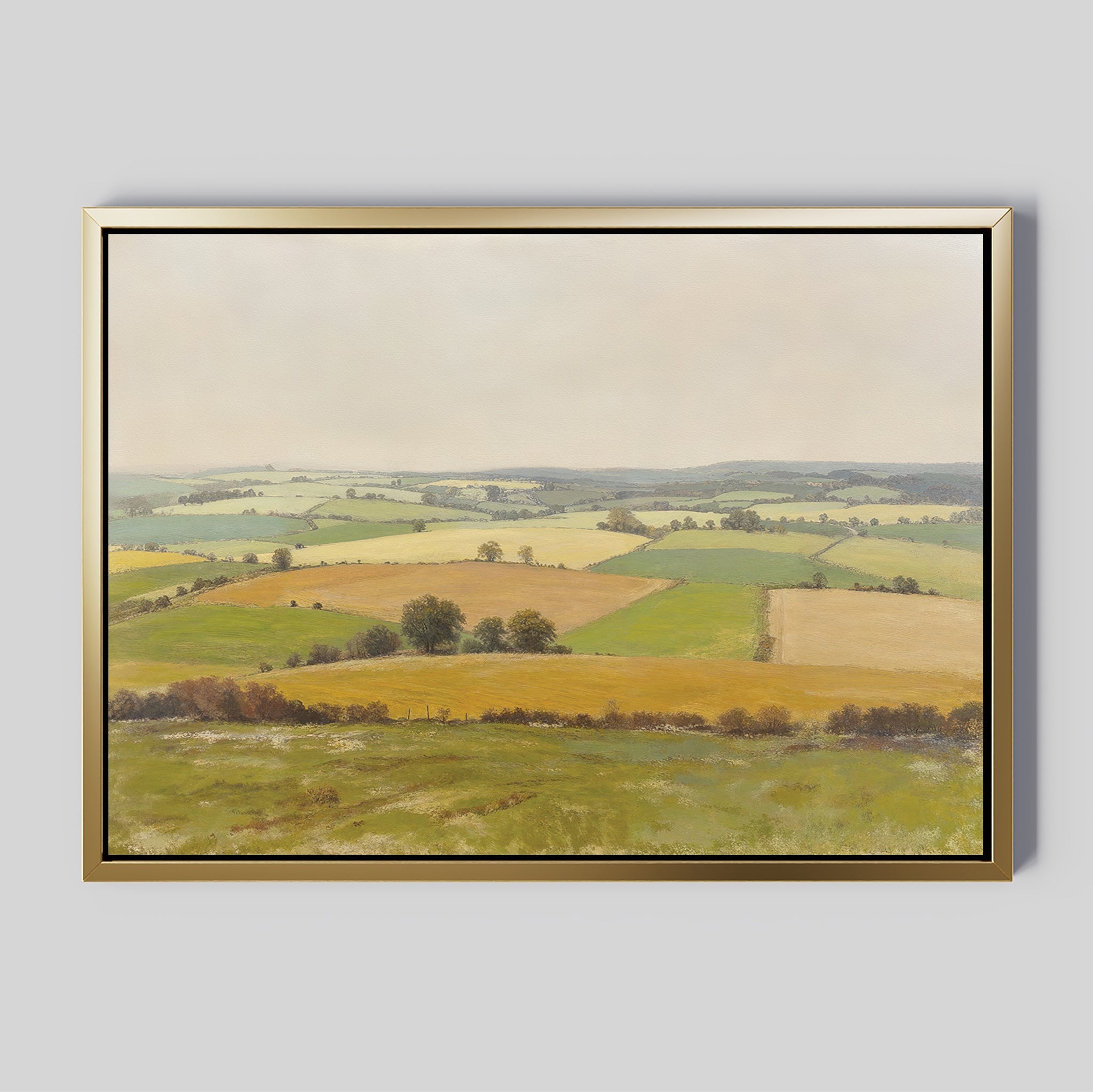 Whispering Meadows at Goldenlight – green vintage canvas wall art print by Aspire Prints