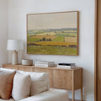 Whispering Meadows at Goldenlight – green vintage canvas wall art print by Aspire Prints