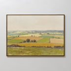 Whispering Meadows at Goldenlight – green vintage canvas wall art print by Aspire Prints