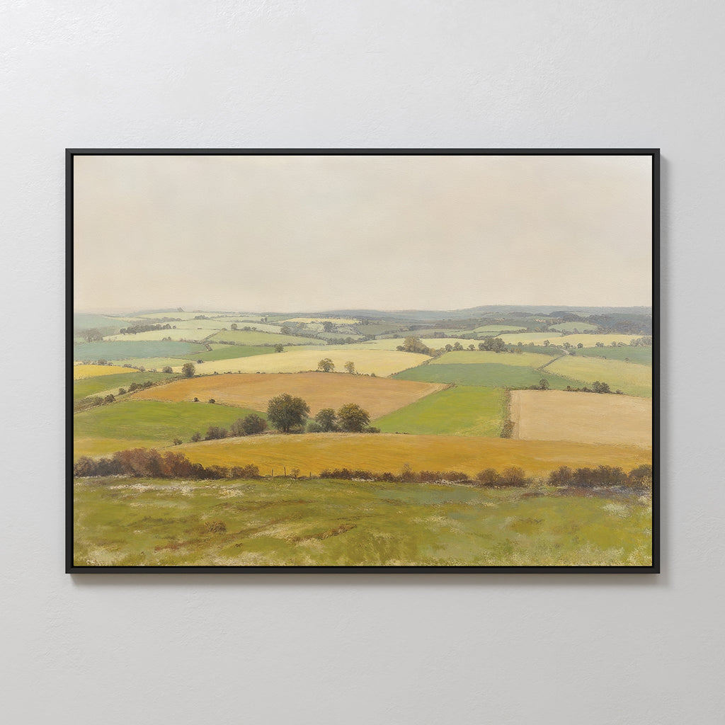 Whispering Meadows at Goldenlight – green vintage canvas wall art print by Aspire Prints