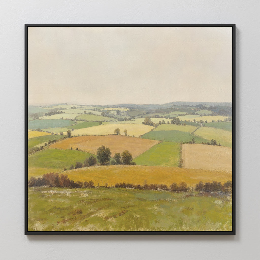 Fields of Quiet Gold – green vintage canvas wall art print by Aspire Prints