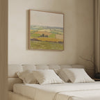 Fields of Quiet Gold – green vintage canvas wall art print by Aspire Prints