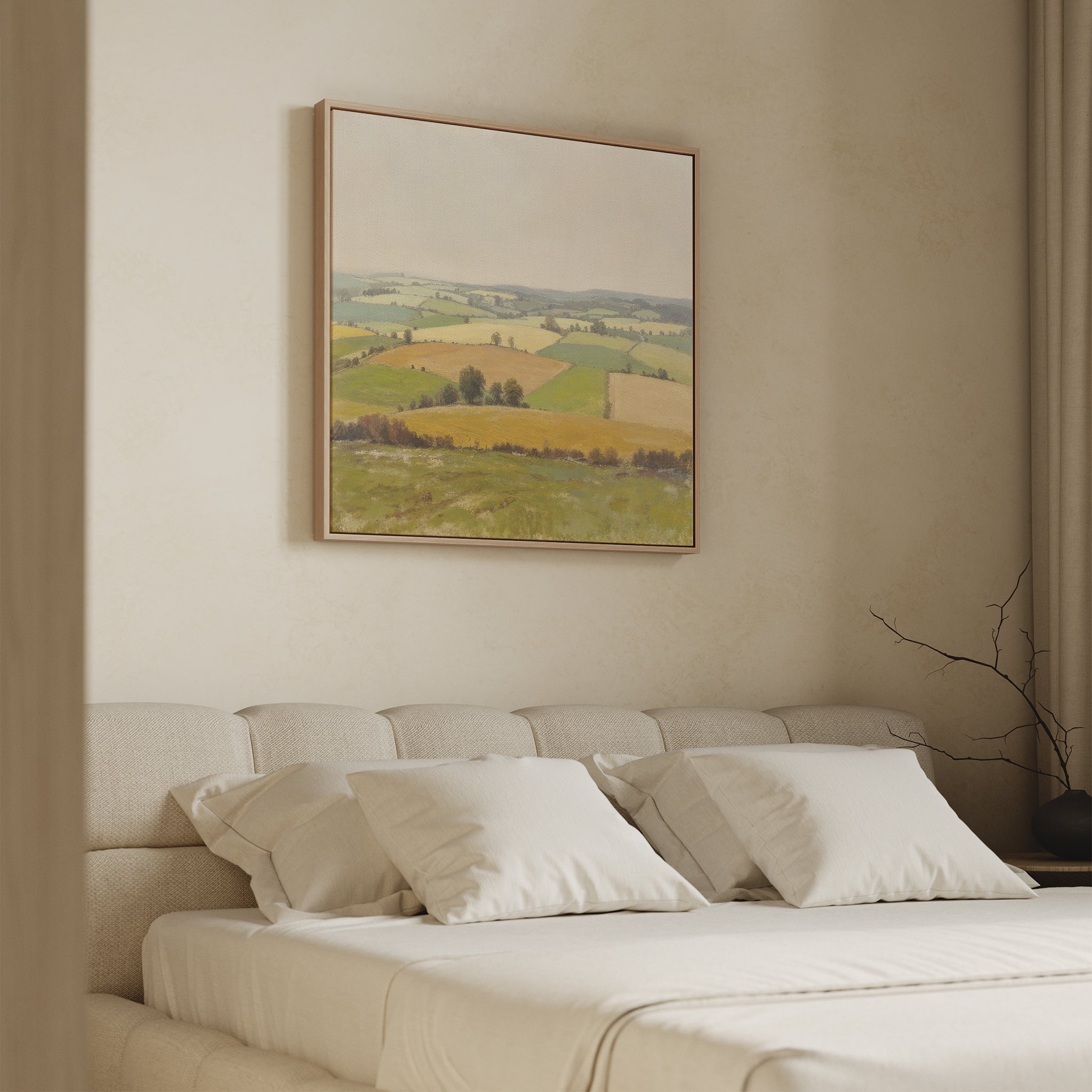 Fields of Quiet Gold – green vintage canvas wall art print by Aspire Prints