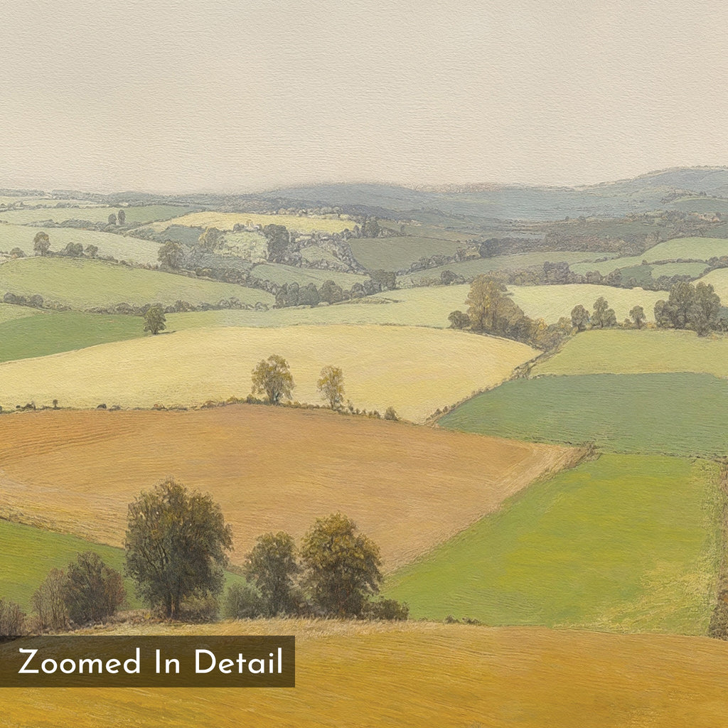 Fields of Quiet Gold – green vintage canvas wall art print by Aspire Prints