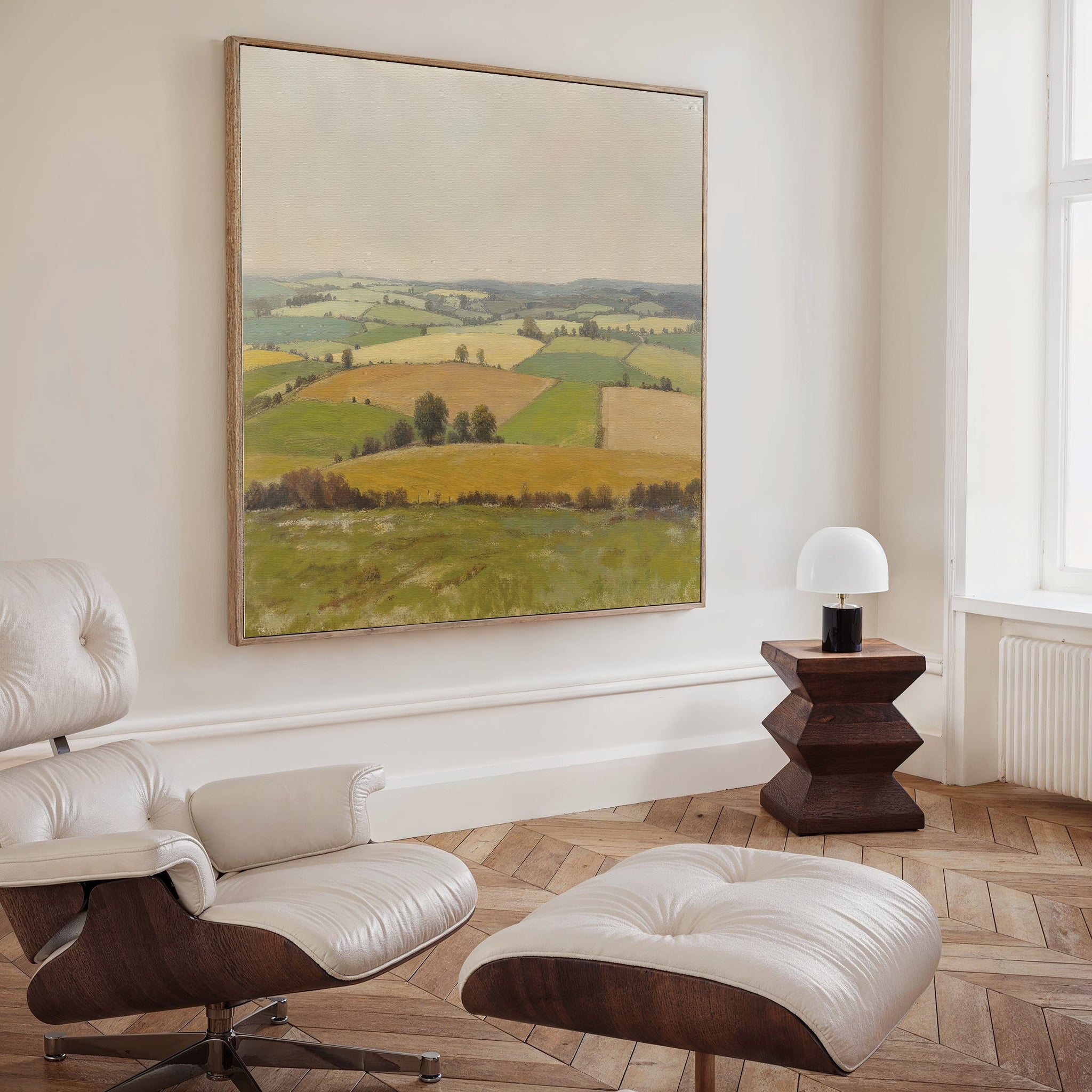Fields of Quiet Gold – green vintage canvas wall art print by Aspire Prints