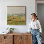 Fields of Quiet Gold – green vintage canvas wall art print by Aspire Prints