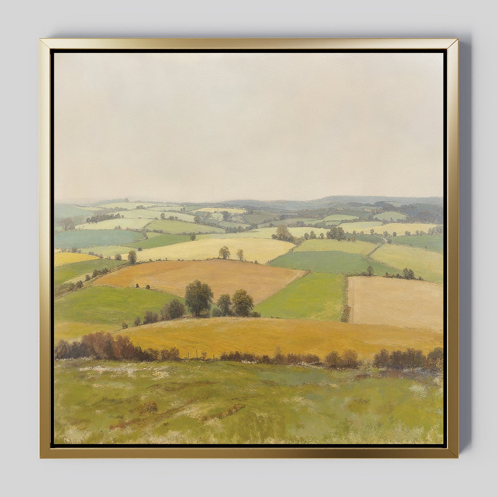 Fields of Quiet Gold – green vintage canvas wall art print by Aspire Prints