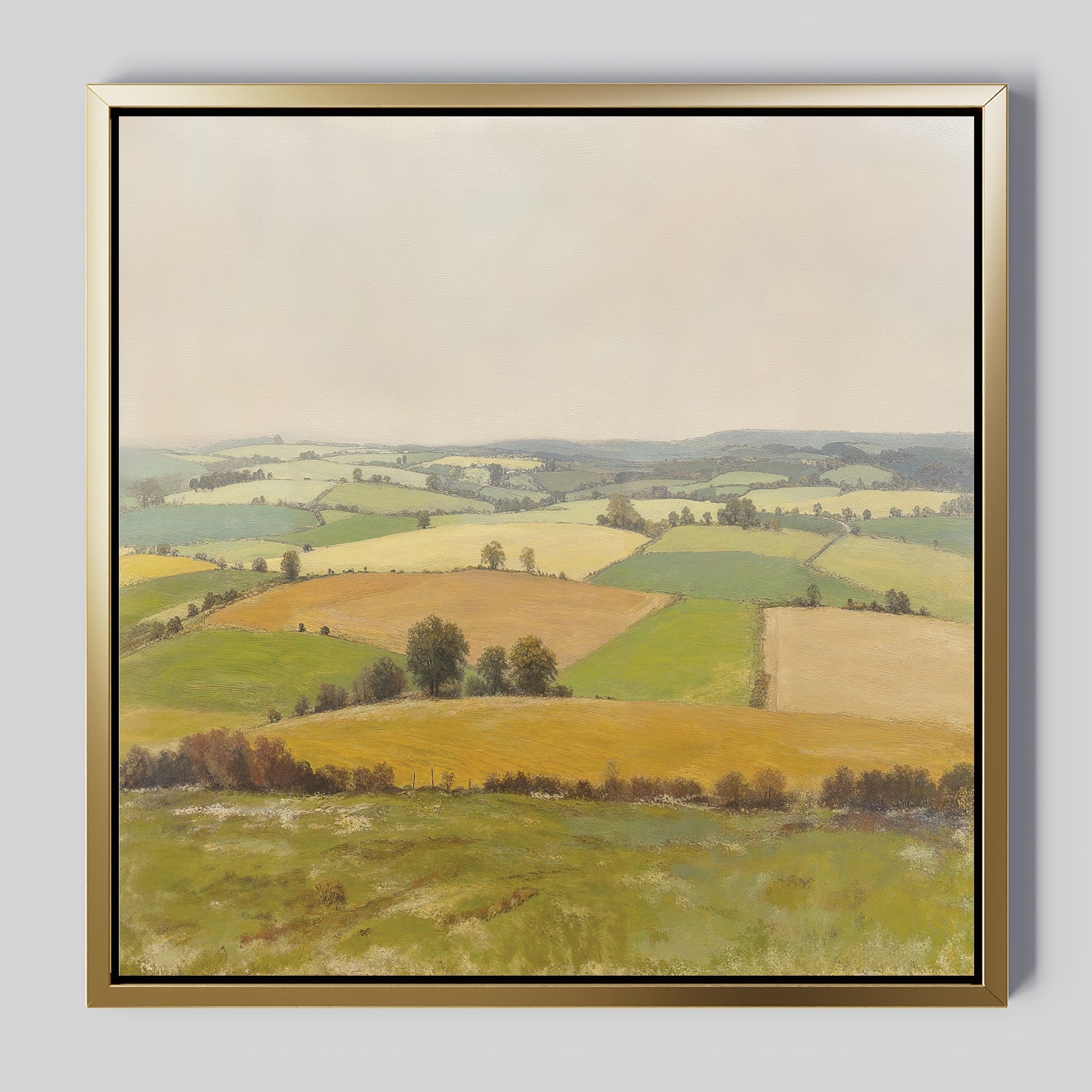 Fields of Quiet Gold – green vintage canvas wall art print by Aspire Prints