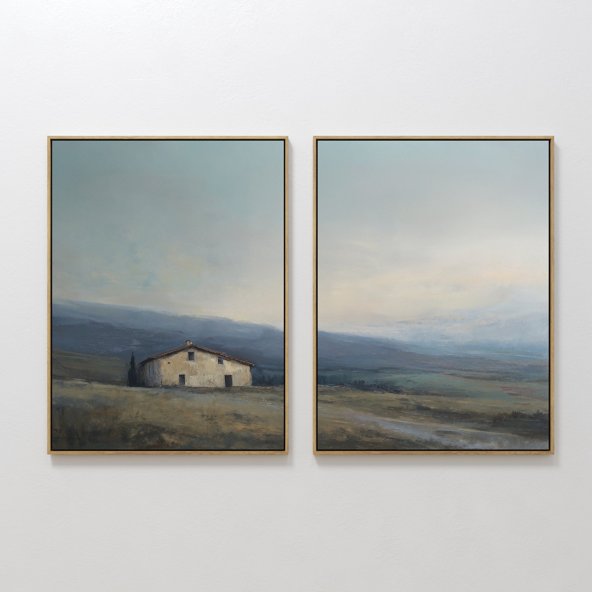 Whispers of the Hollow – Set of 2 Canvas Prints set of 2 – blue vintage canvas wall art by Aspire Prints
