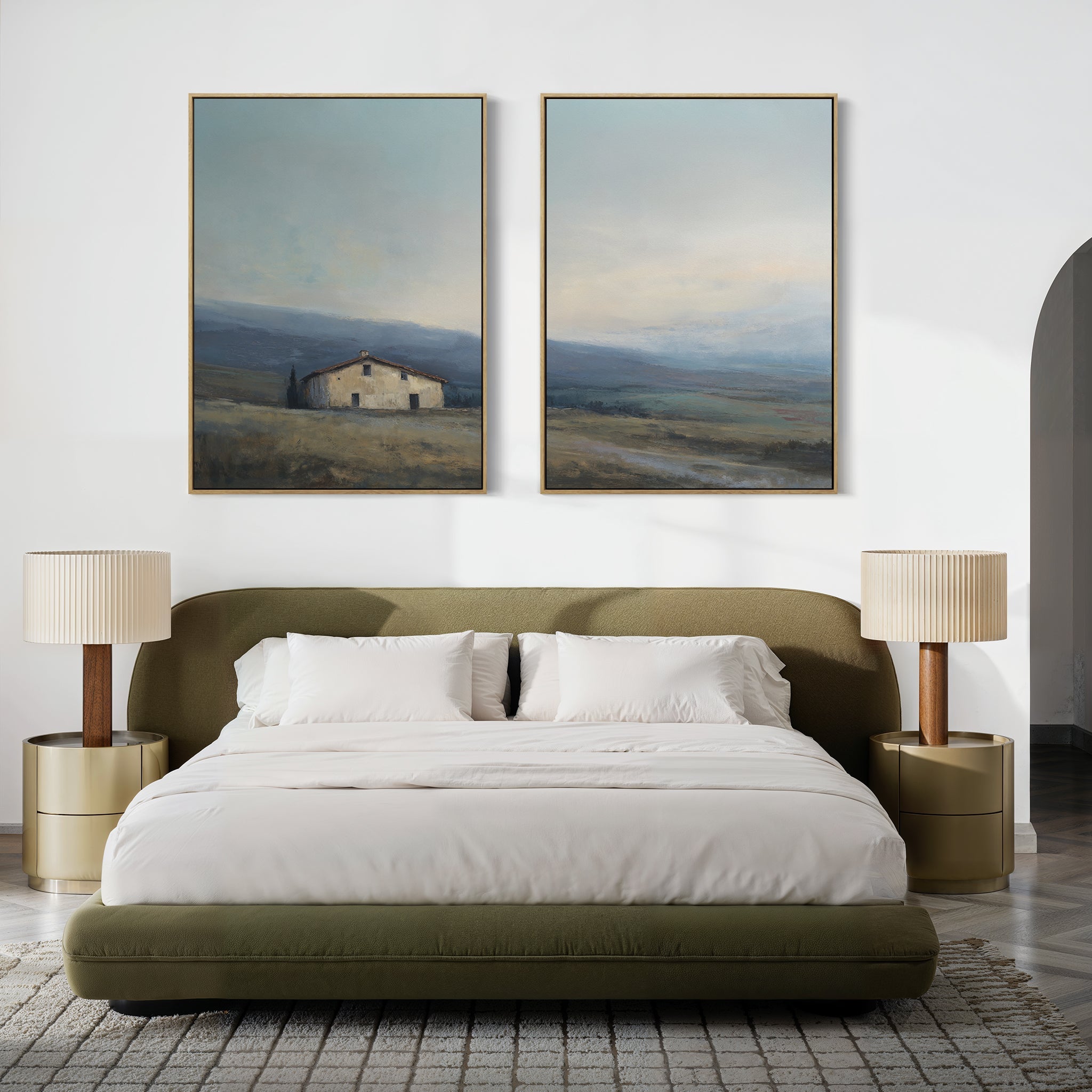Whispers of the Hollow – Set of 2 Canvas Prints set of 2 – blue vintage canvas wall art by Aspire Prints