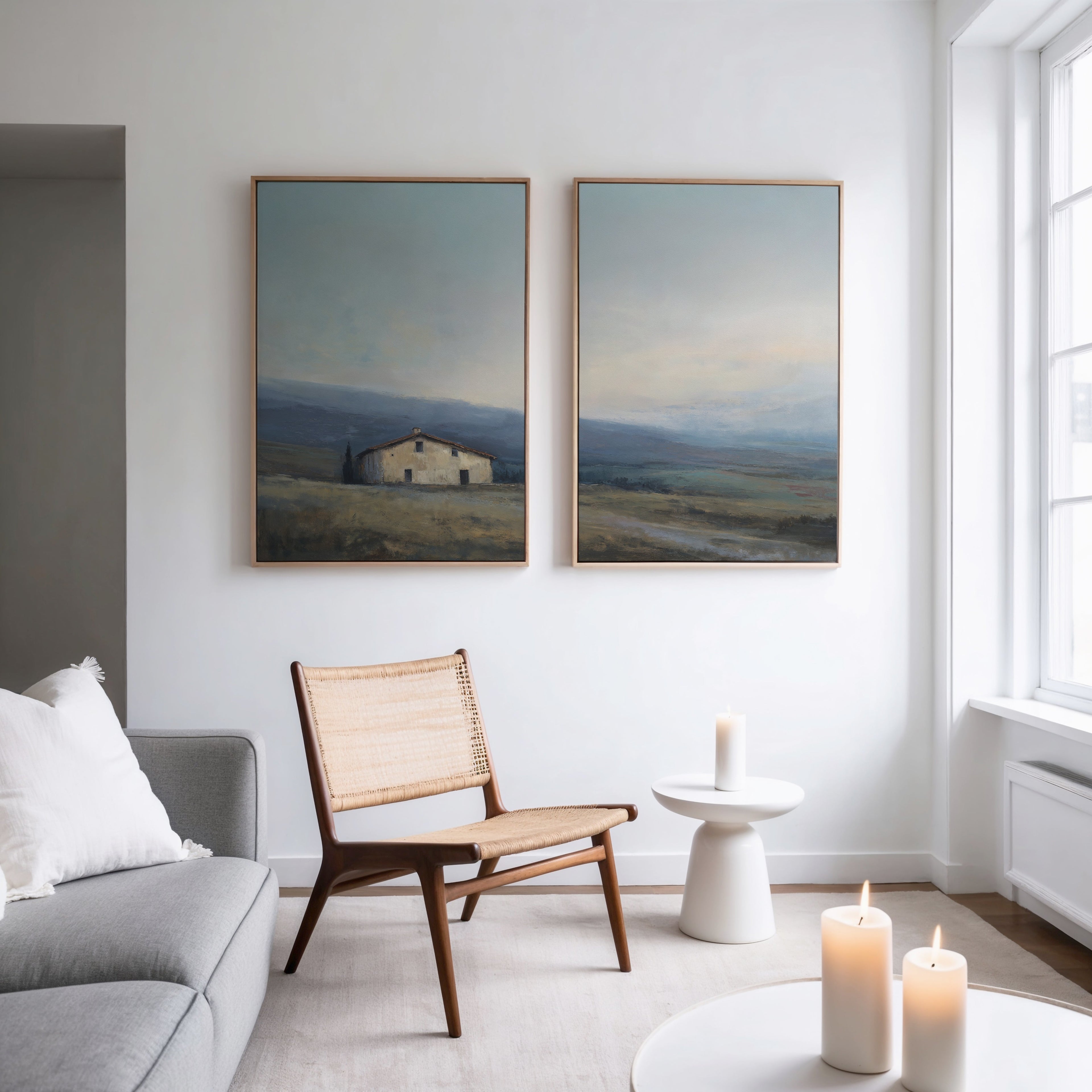 Whispers of the Hollow – Set of 2 Canvas Prints set of 2 – blue vintage canvas wall art by Aspire Prints