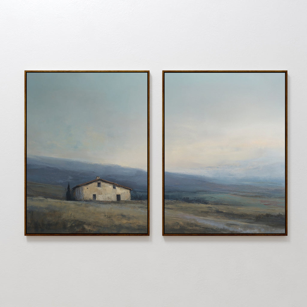 Whispers of the Hollow – Set of 2 Canvas Prints set of 2 – blue vintage canvas wall art by Aspire Prints