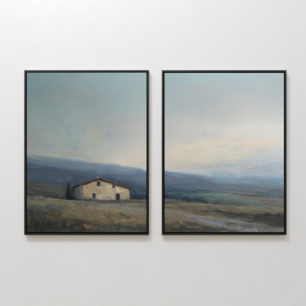 Whispers of the Hollow – Set of 2 Canvas Prints set of 2 – blue vintage canvas wall art by Aspire Prints
