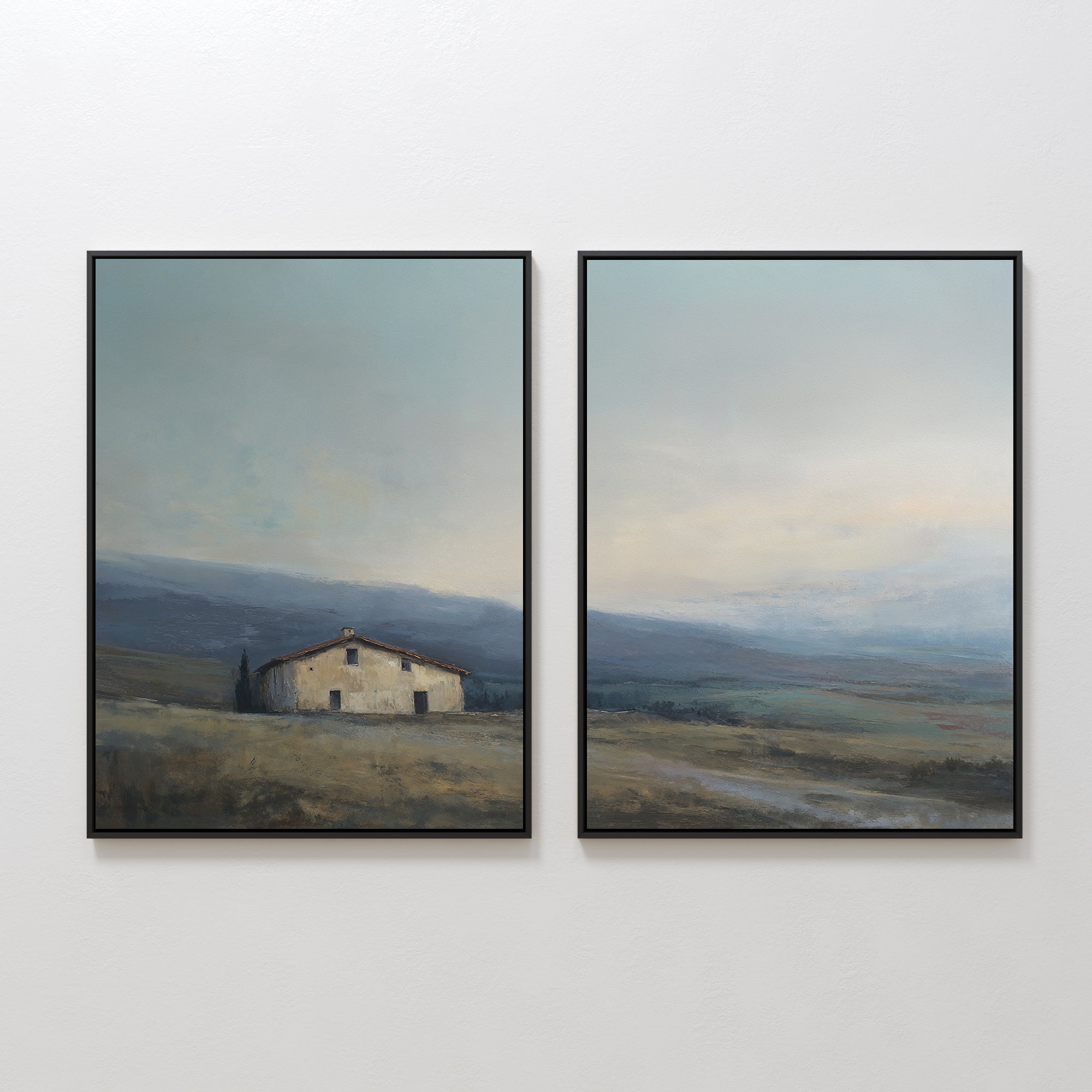 Whispers of the Hollow – Set of 2 Canvas Prints set of 2 – blue vintage canvas wall art by Aspire Prints